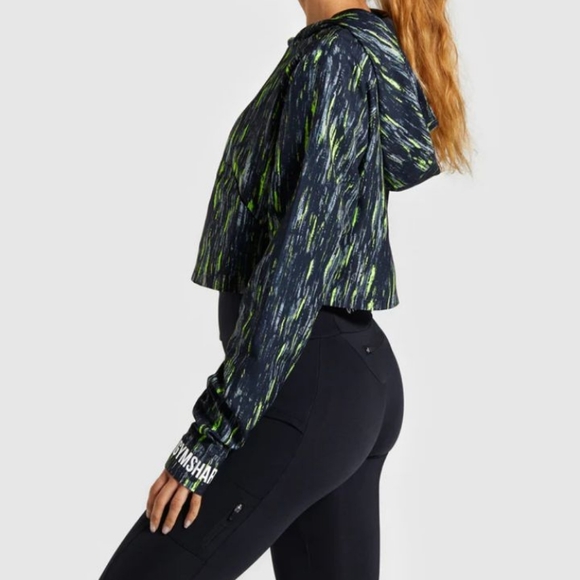 Gymshark Reflective Nonstop Cropped Hoodie Logo Long Sleeve Size Xs - Picture 3 of 12